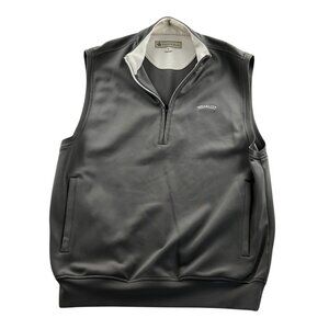 Donald Ross Mens Golf Medalist Vest Medium Gray Sleeveless 1/4 Zip Performance